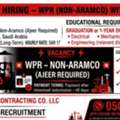 🚨 URGENT HIRING – WPR ARAMCO APPROVED🚨