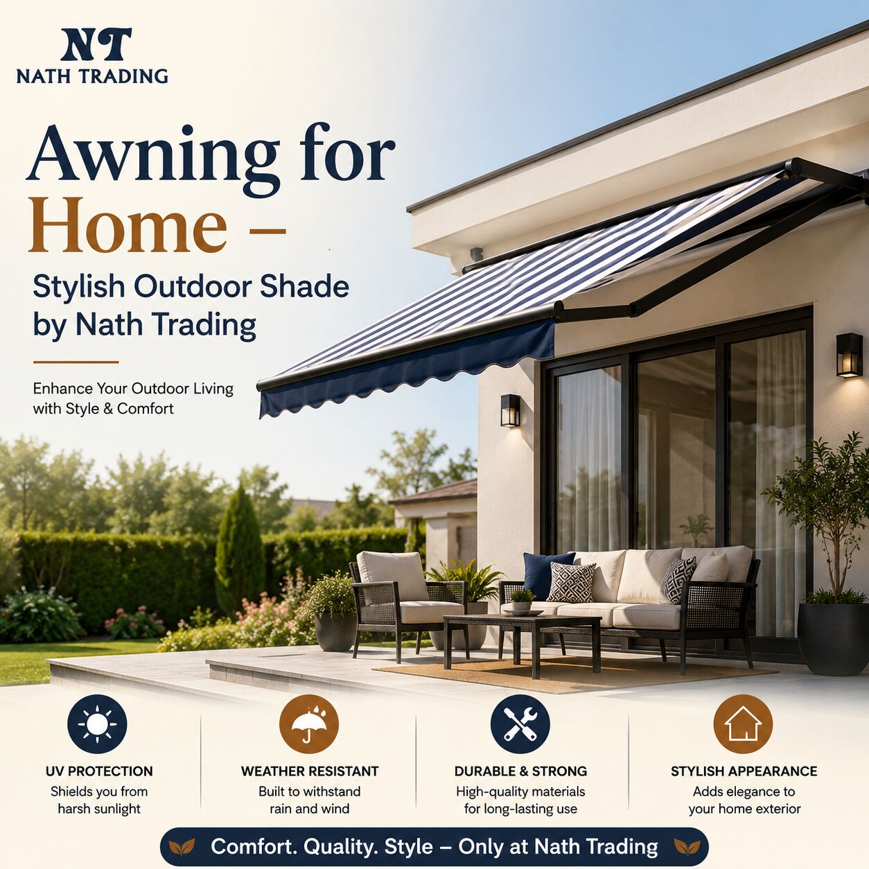 New Delhi, Business, Awning For Home &ndash; Stylish Outdoor Shade By Nath Trading