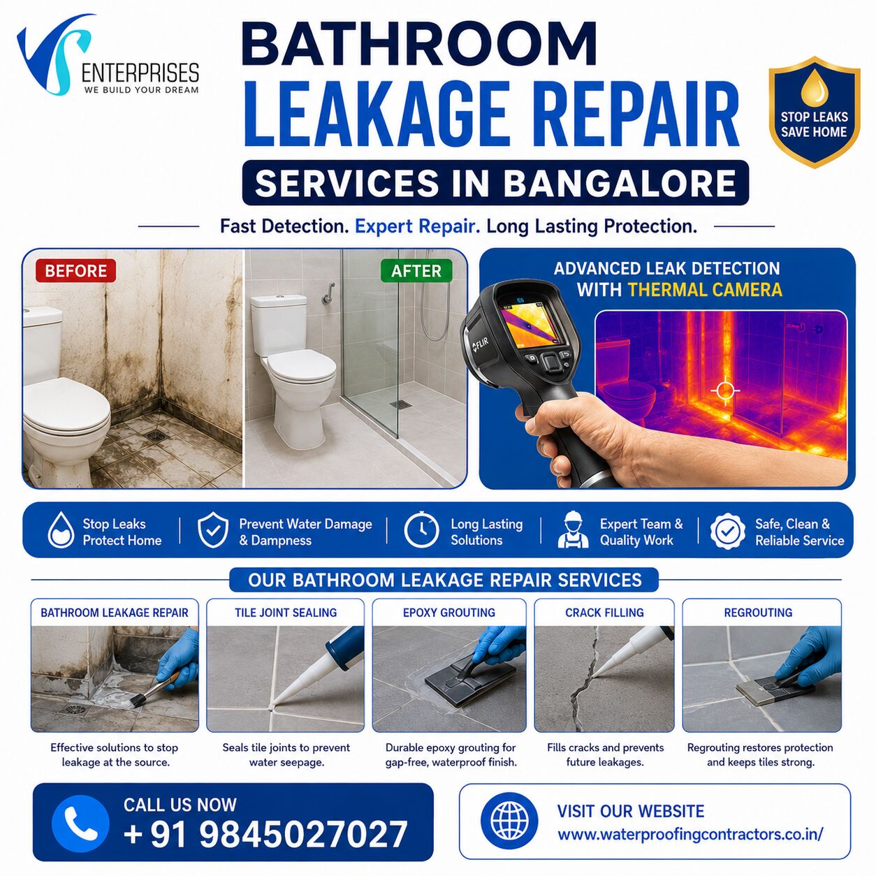 Bangalore, Construction, Bathroom Leakage Repair Services In Bangalore