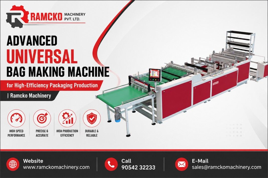 Ahmedabad, Machinery, Advanced Universal Bag Making Machine For High-Efficiency Packaging Production | Ramcko Ma