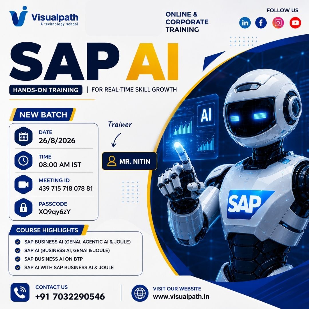 Hyderabad, Lessons Offered, Join The SAP AI Online Training New Batch On August 26th