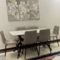 SAR 750,  6-Seater Sintered Stone Dining Table Set &ndash; Almost New  Elegant 6-seater Sintered Stone Din