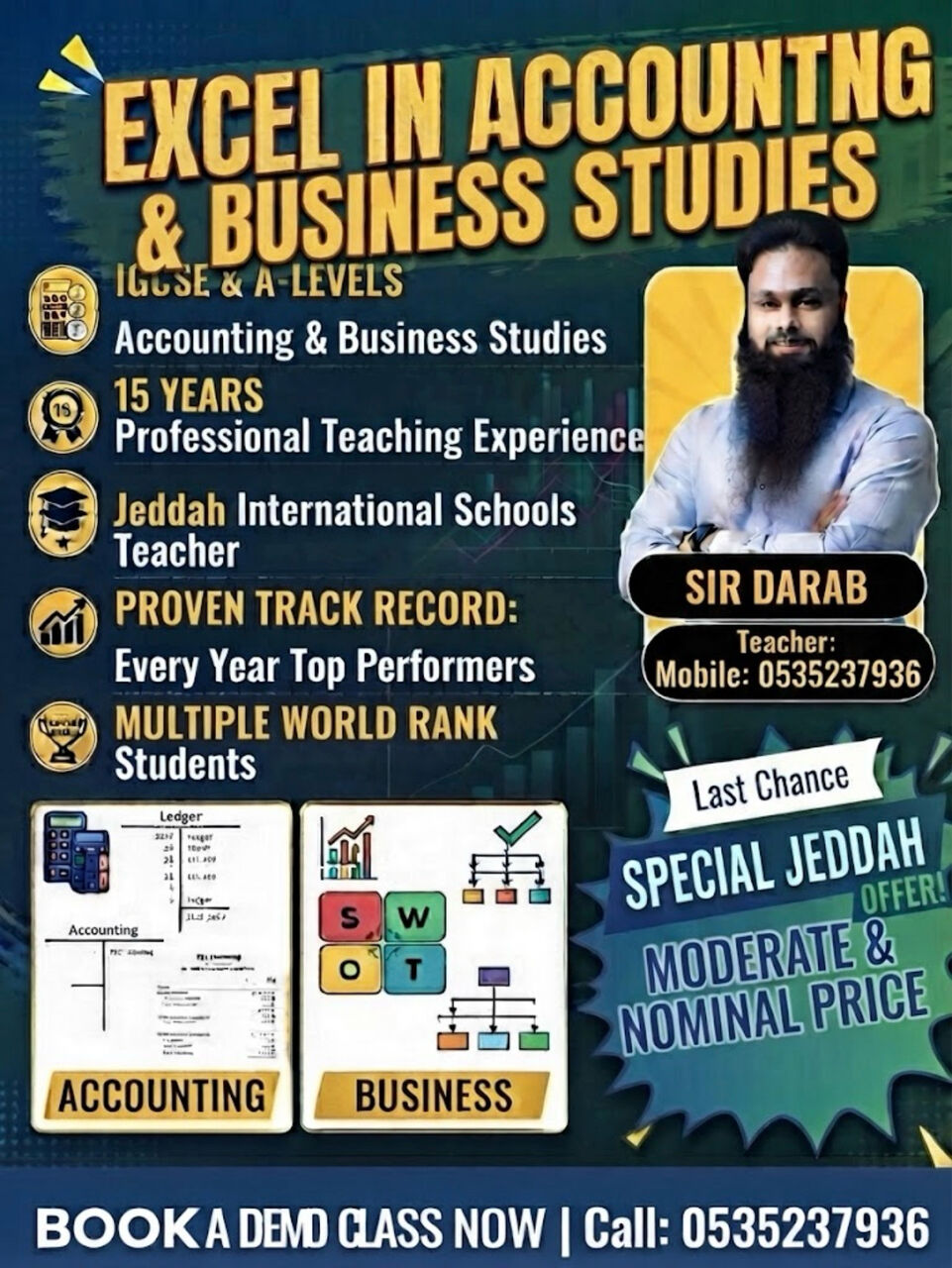 Naseem, Lessons Offered, Tuition Available For IG And A Level For Accounting & Business 0535237936