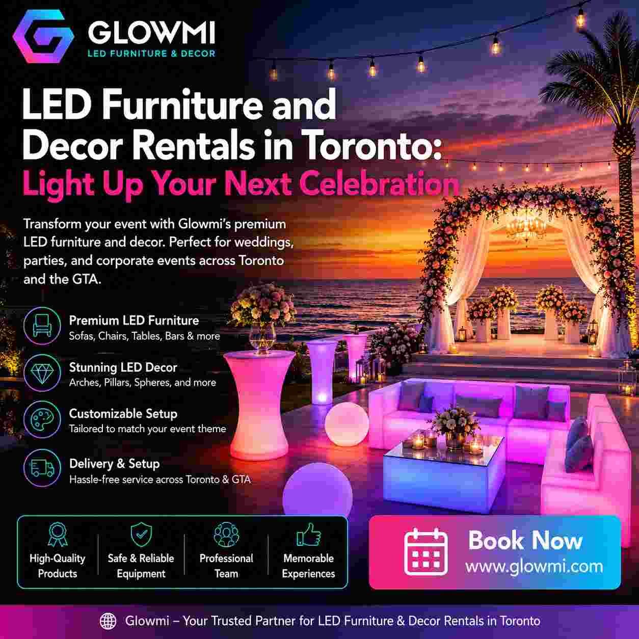 Toronto, Furniture, CAD 300,  LED Furniture And Decor Rentals In Toronto: Light Up Your Next Celebration