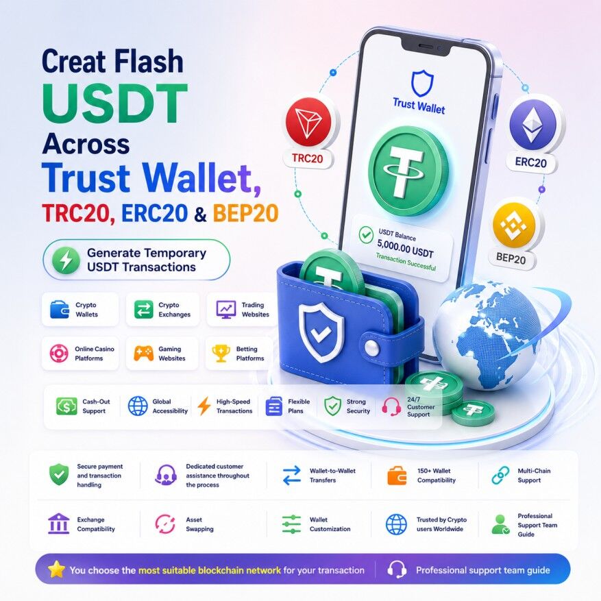 Mumbai, Software Development, Creat Flash USDT Across Trust Wallet, TRC20, ERC20 & BEP20