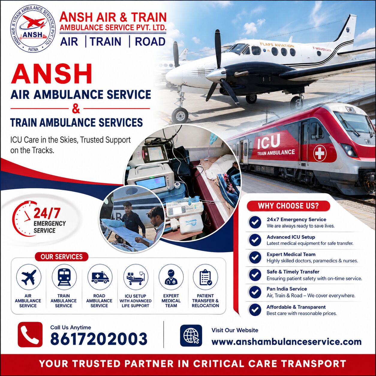 Ranchi, Health, Ansh Air Ambulance Services In Ranchi &ndash; Complete Bed-to-Bed Patient Transfer