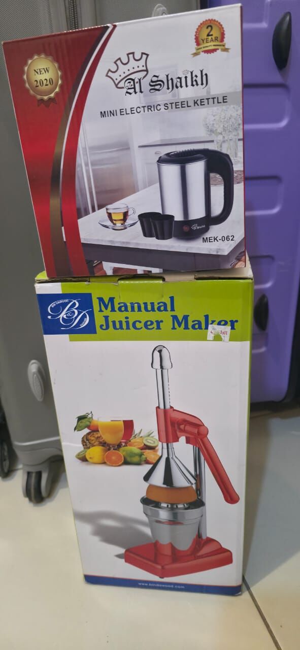 Bani Malik, Appliances, SAR 100,  Household Appliances, Manual Citris Juicer, Electric Kettle And Hand Pump For Bicycle Airb
