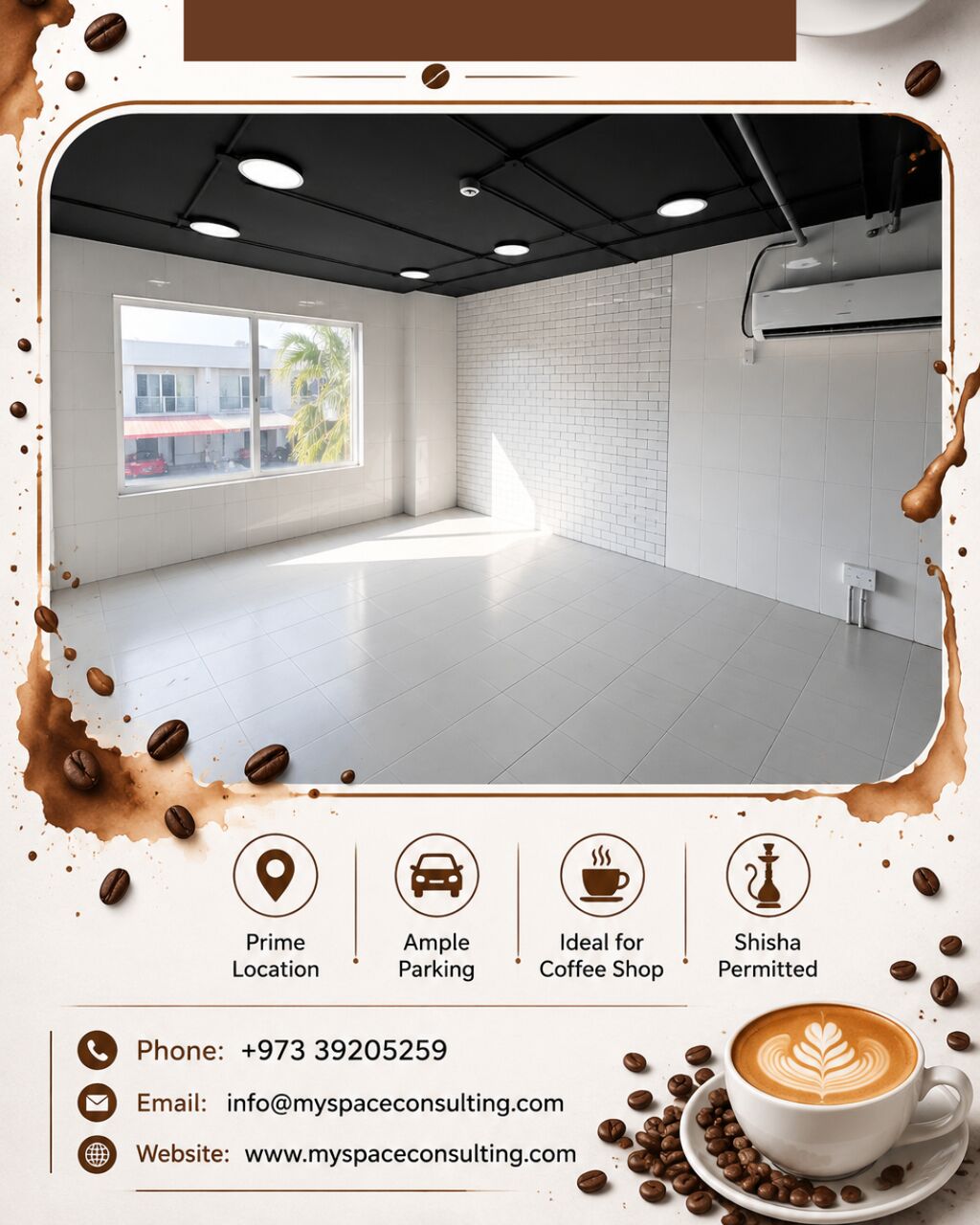 Riffa, Shops, BHD 650,  116 Sq. Meter,  Coffee Shop For Rent In Riffa | Premium Location | Ideal For Café And QSR Concepts