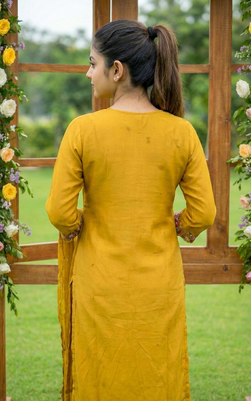 Mumbai, Clothing & Accessories, INR 1,  Art Silk Floral Mustard Kurti For Women | Shop Now | Instore