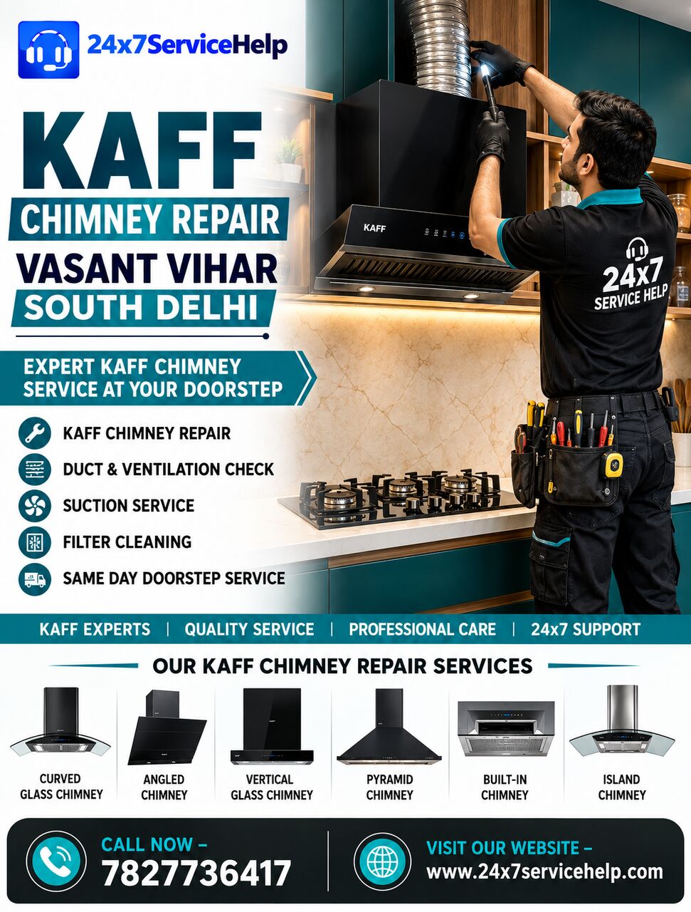 New Delhi, Appliance Repair, Kaff Chimney Repair Service In Vasant Vihar South Delhi