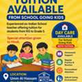 Tution And Daycare Available With Indian School Teacher From LKG To Grade 5