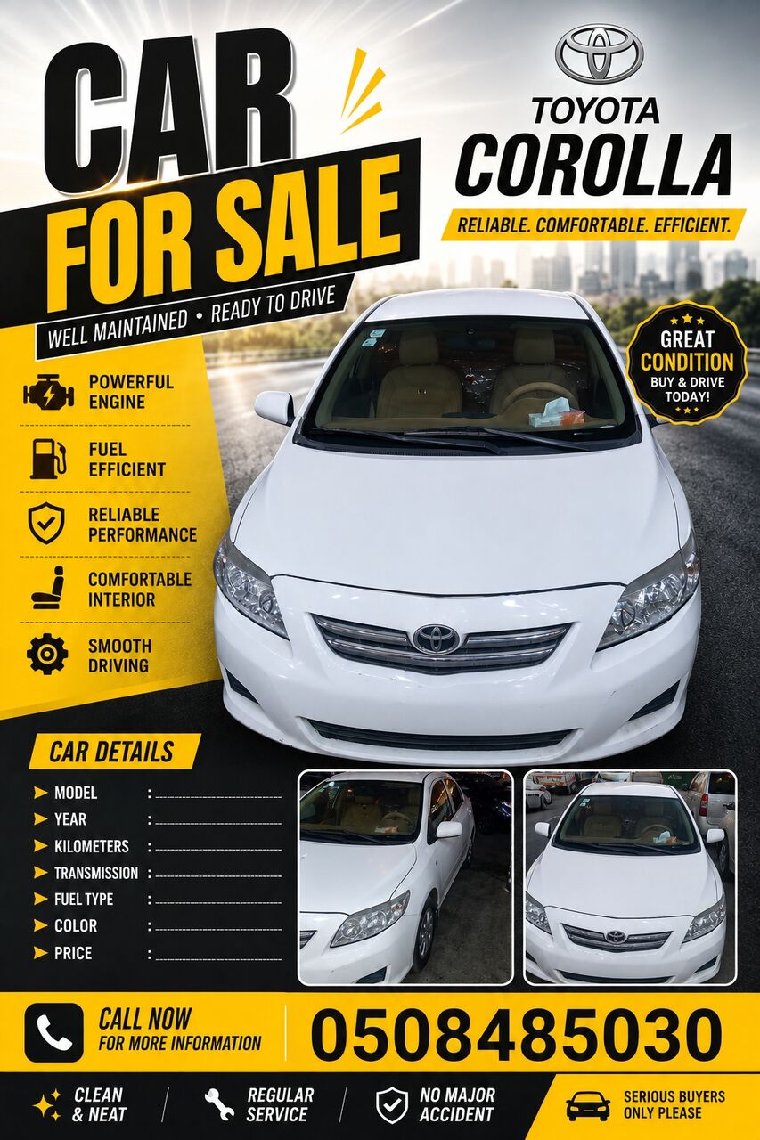 Riyadh, Vehicles, Cars & Trucks , SAR 15000,  Toyota Corolla,  2008,  Automatic,  170000 KM,  🚗   Urgent For Sale –  Well Maintained!