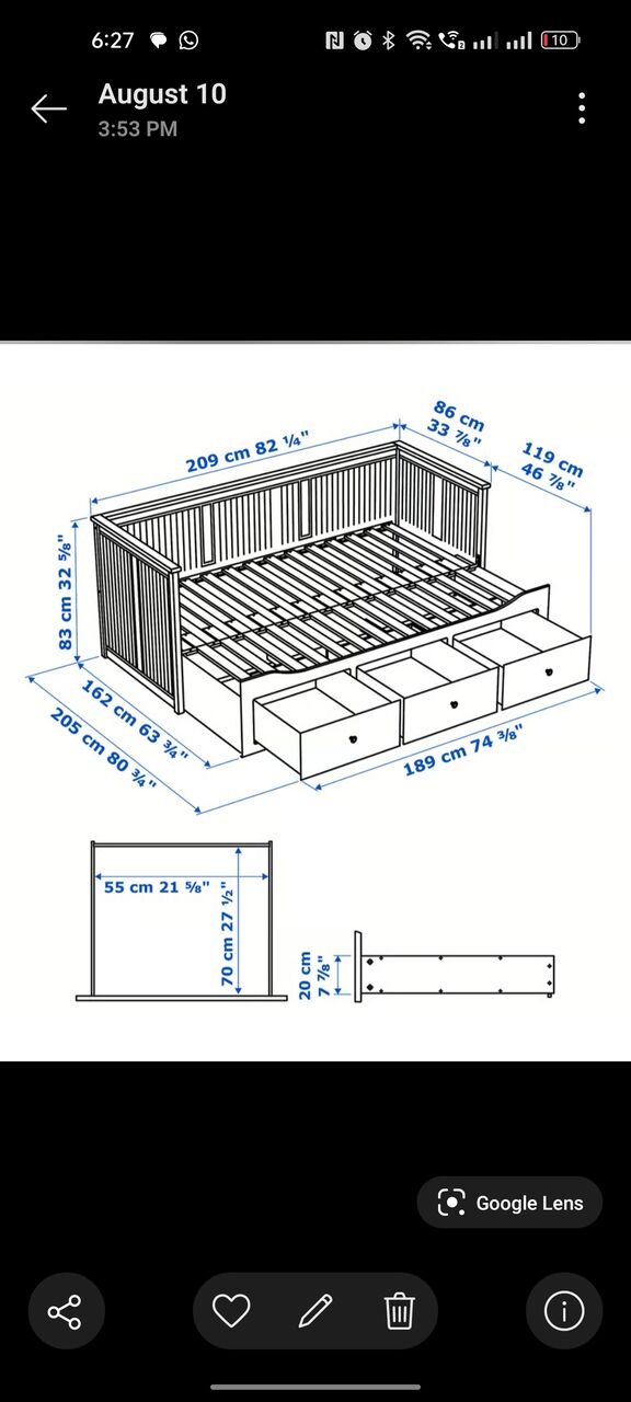 Jeddah, Furniture, SAR 200,  Ikea Sofa Cumbed ( Hemnes) With 1 Free Mattress