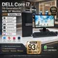 BHD 93,  Dell Core I7 7th Gen PC RAM 8GB SSD 256GB 19" Monitor Win 11 & Office 2024 Ready To Use