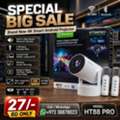 BHD 27,  Brand New 4K Smart Android 5G Projector With Remote & 2 Microphone