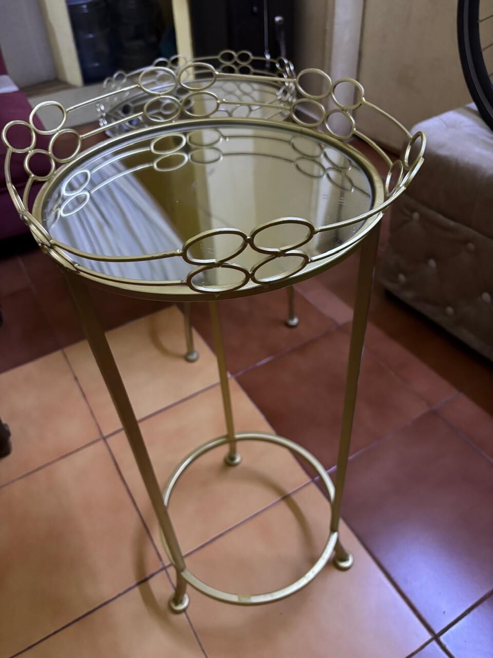 Riyadh, Furniture, SAR 200,  Gold-finished Metal Table (2 Sets)