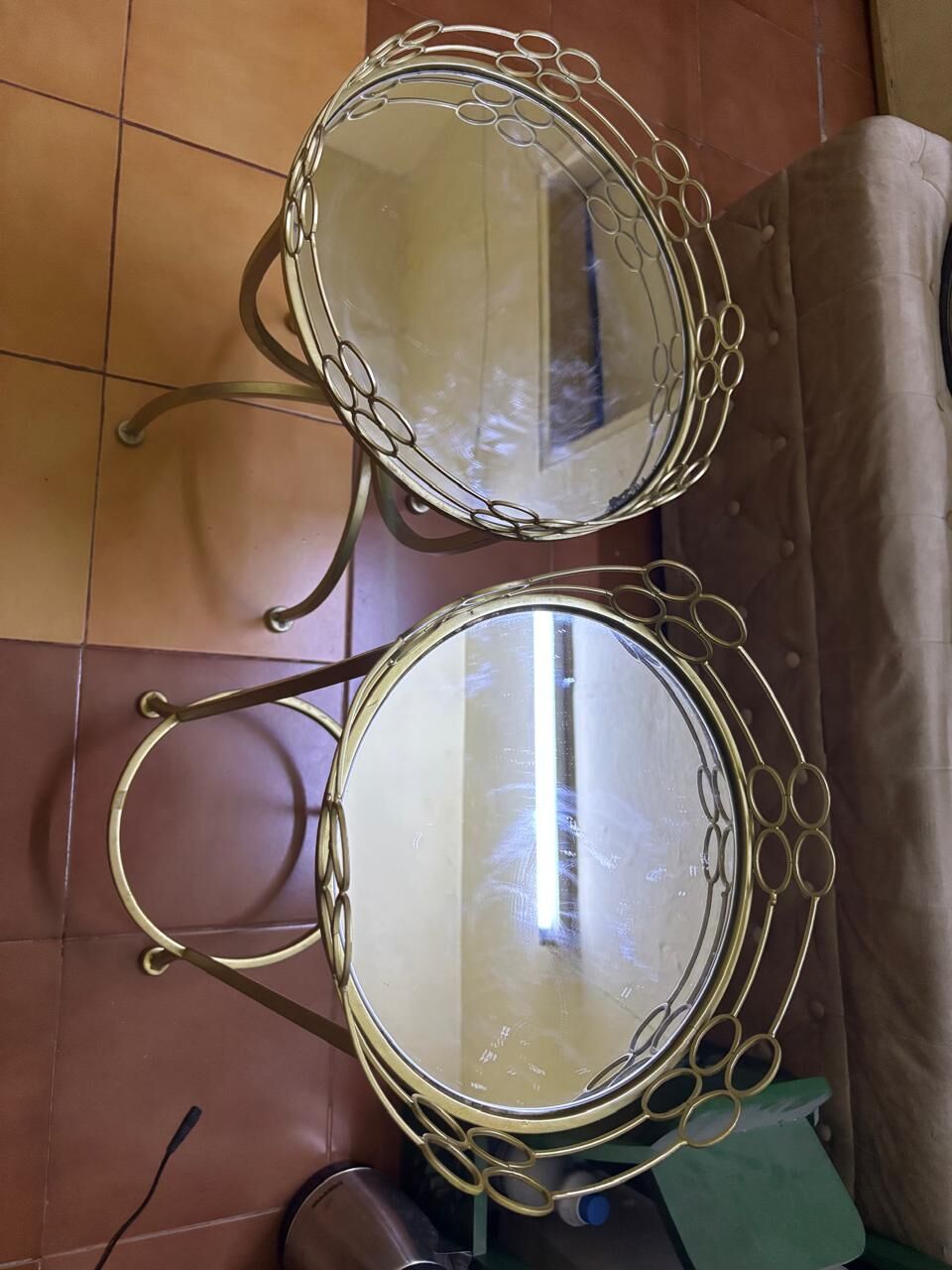 Riyadh, Furniture, SAR 200,  Gold-finished Metal Table (2 Sets)