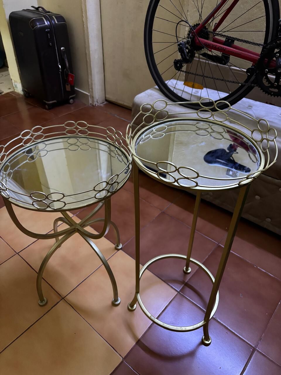 Riyadh, Furniture, SAR 200,  Gold-finished Metal Table (2 Sets)