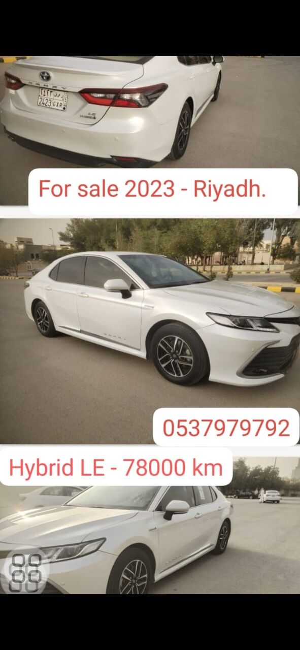 Riyadh, Vehicles, Cars & Trucks , SAR 79000,  Toyota Camry 2023 Hybrid LE,  2023,  Automatic,  76000 KM,  Toyota Camry  In Good Condition Second Use