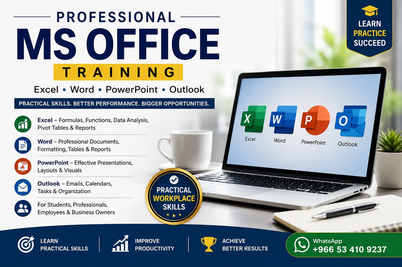 Riyadh, Lessons Offered, Professional MS Office Training | Excel &bull; Word &bull; PowerPoint