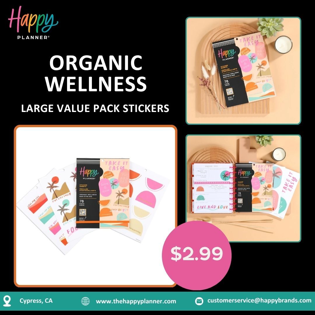 New York, Books, USD 2,  Organic Wellness Large Value Pack Stickers