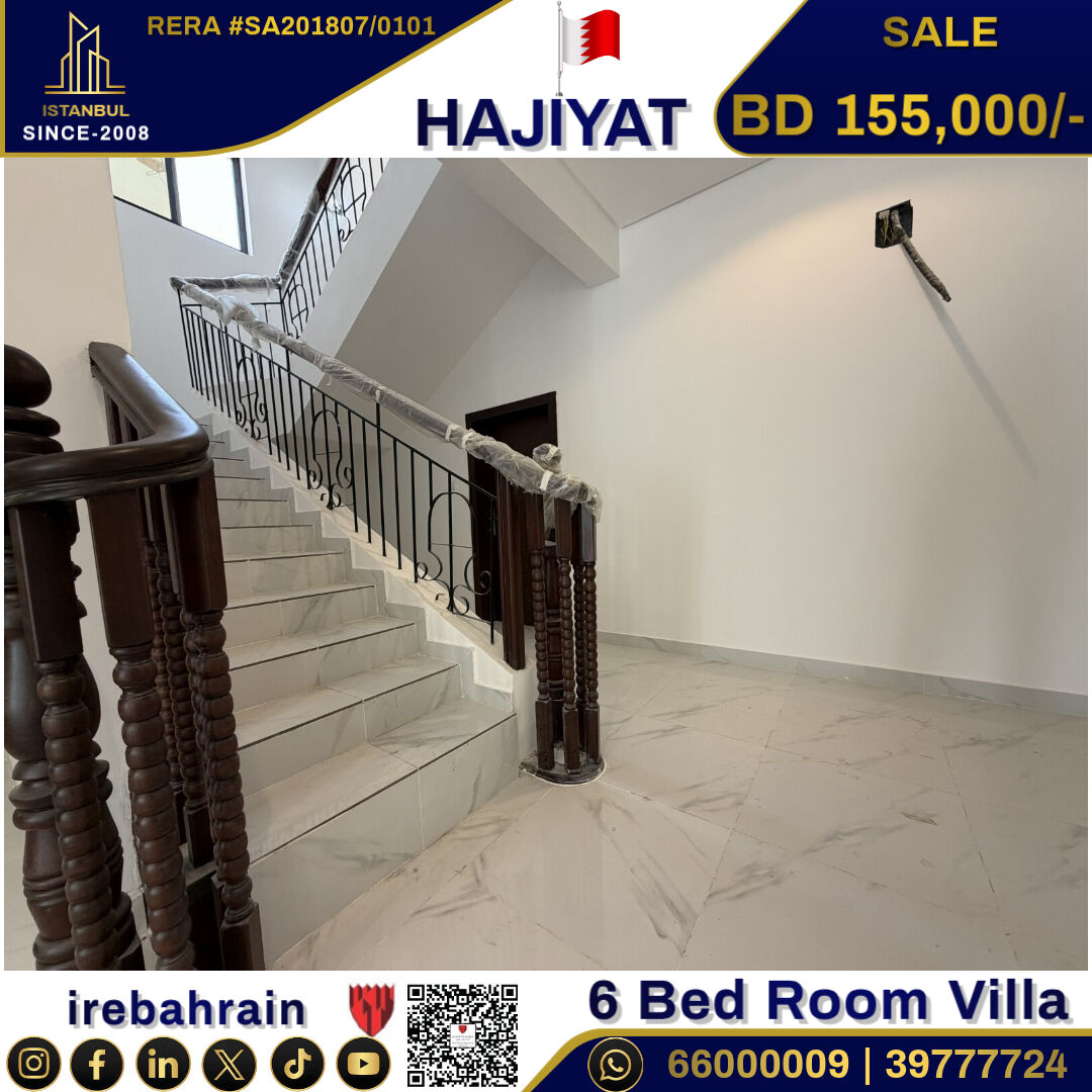 East Riffa, Real Estate For Sale, BHD 155000,  6 BR,  Spacious House For Sale In Al Hajiyat