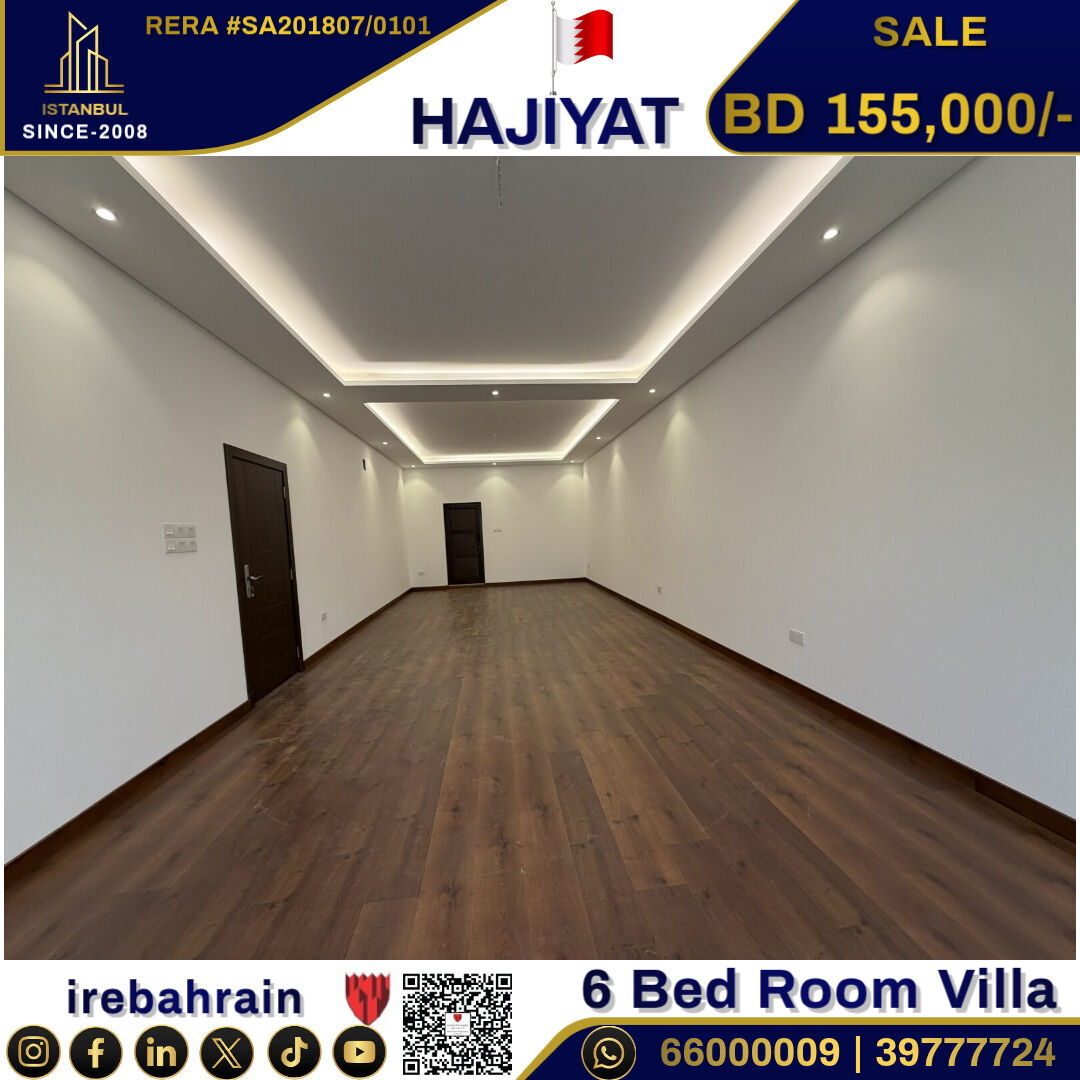 East Riffa, Real Estate For Sale, BHD 155000,  6 BR,  Spacious House For Sale In Al Hajiyat