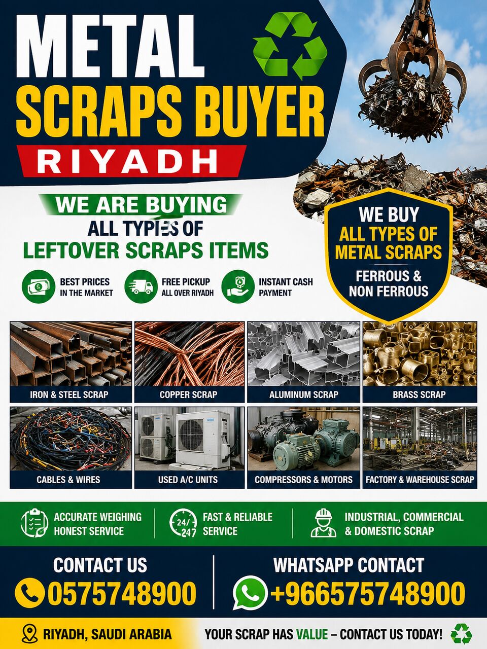 Al-Muzahmiya, Items Wanted, We Are Buying All Types Of Leftover Metal Scraps Items 0575748900