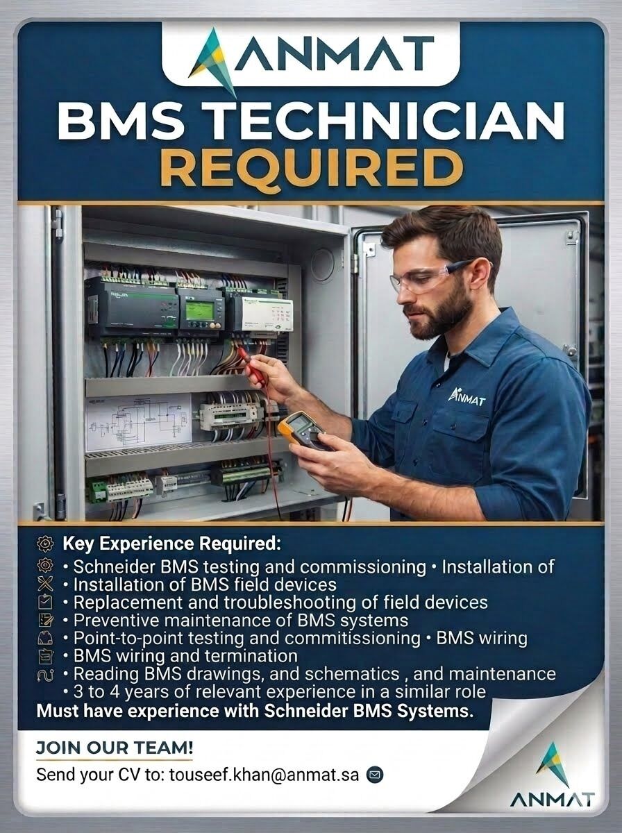 Riyadh, Jobs, BMS Technician