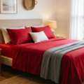 INR 1499,  Buy Red Handloom Cotton Bedsheet