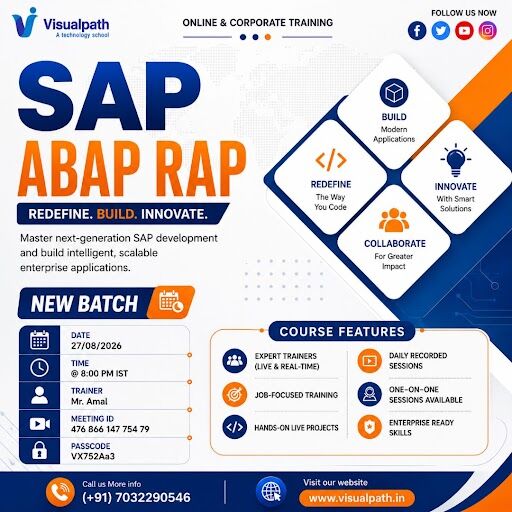 Hyderabad, Lessons Offered, SAP ABAP RAP Online Training Join New  Batch Aug 27th