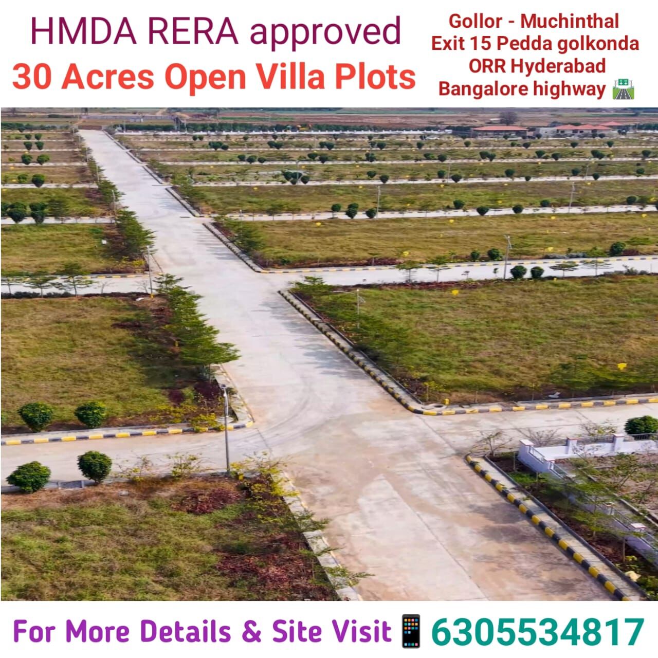 Hyderabad, Residential Plots, INR 28999,  220 Sq. Yard,  Invest In HMDA Plots Near ORR - Call 6305534817*