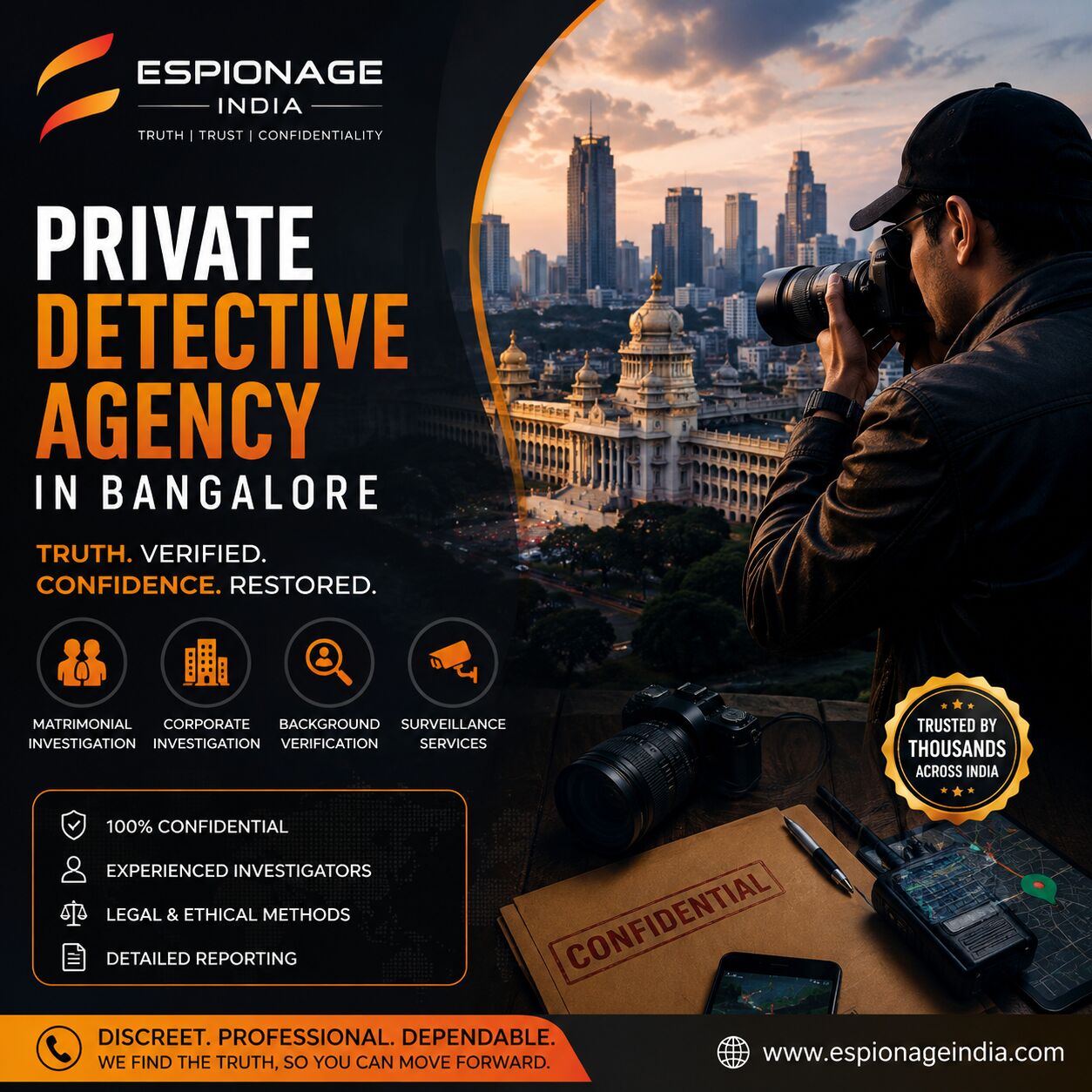 Bangalore, Legal, Private Detective Agency In Bangalore | Espionage India