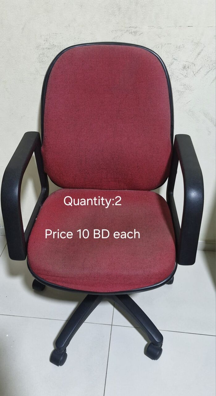 Segaya, Furniture, BHD 10,  Office Chair, Red Colour (2 Pieces)