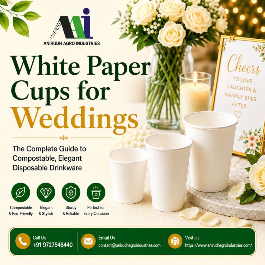 Ahmedabad, Household Items, INR 1000,  Compostable And Stylish Disposable White Paper Cups For Weddings