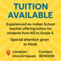 Tution And Daycare Available With Indian School Teacher From LKG To Grade 5