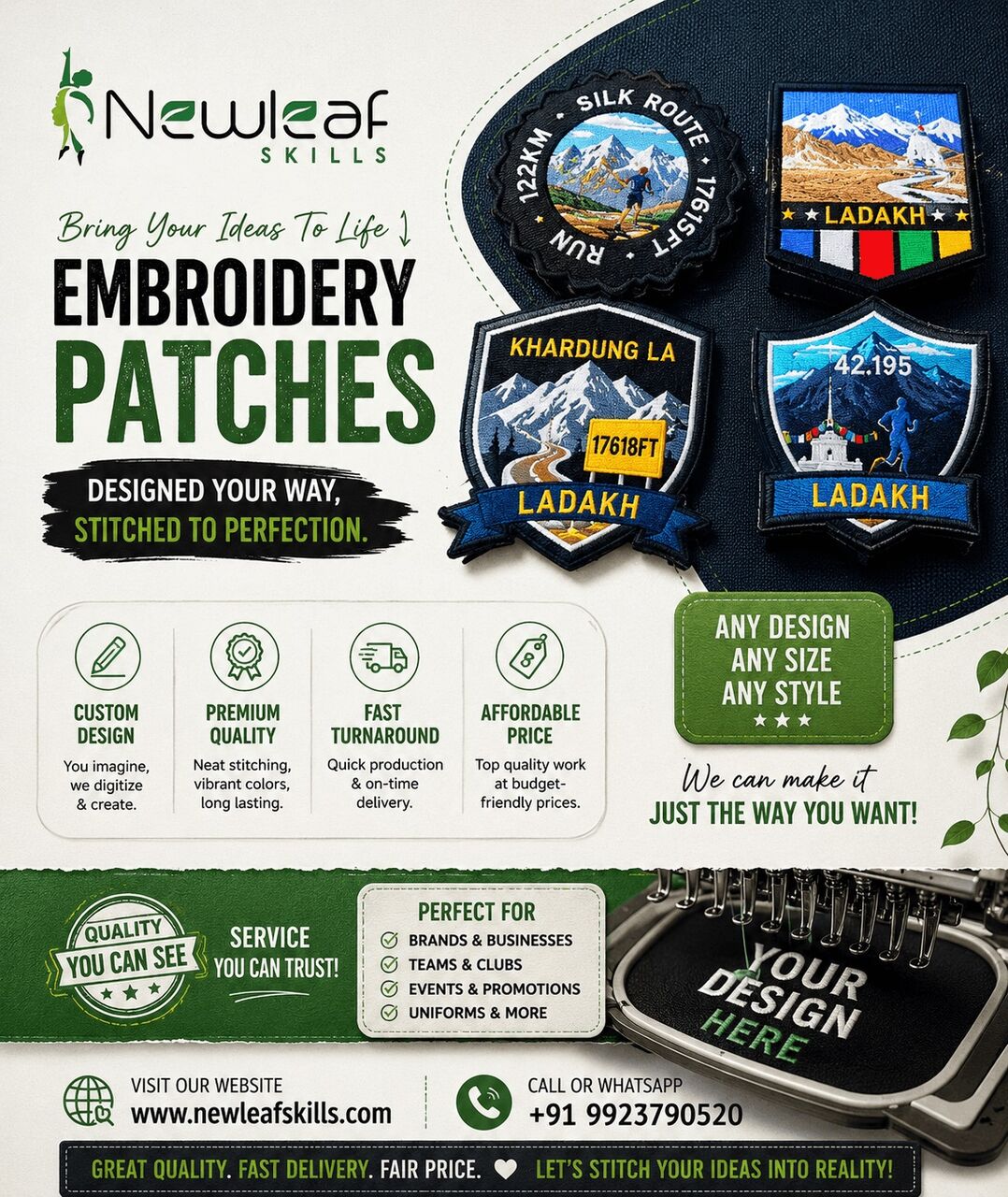 New York, Fashion & Design, High Quality Embroidery Patches Designed By Newleafskills