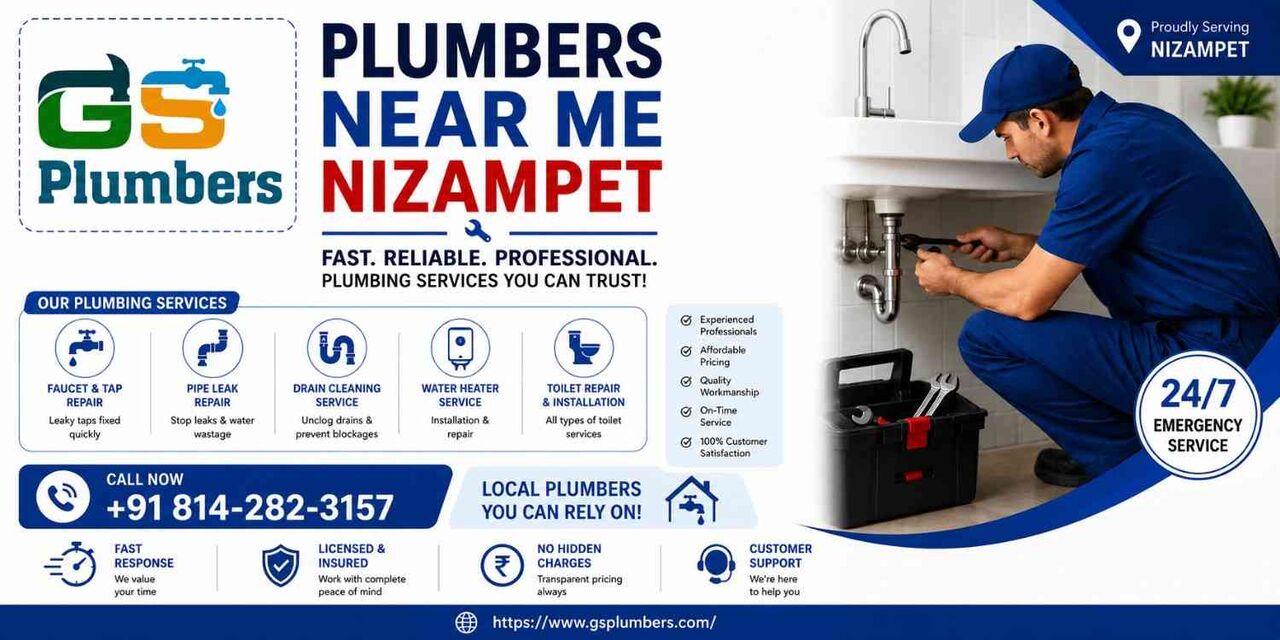 Hyderabad, Business, Best Plumbers Near Me Nizampet For Plumbing Services