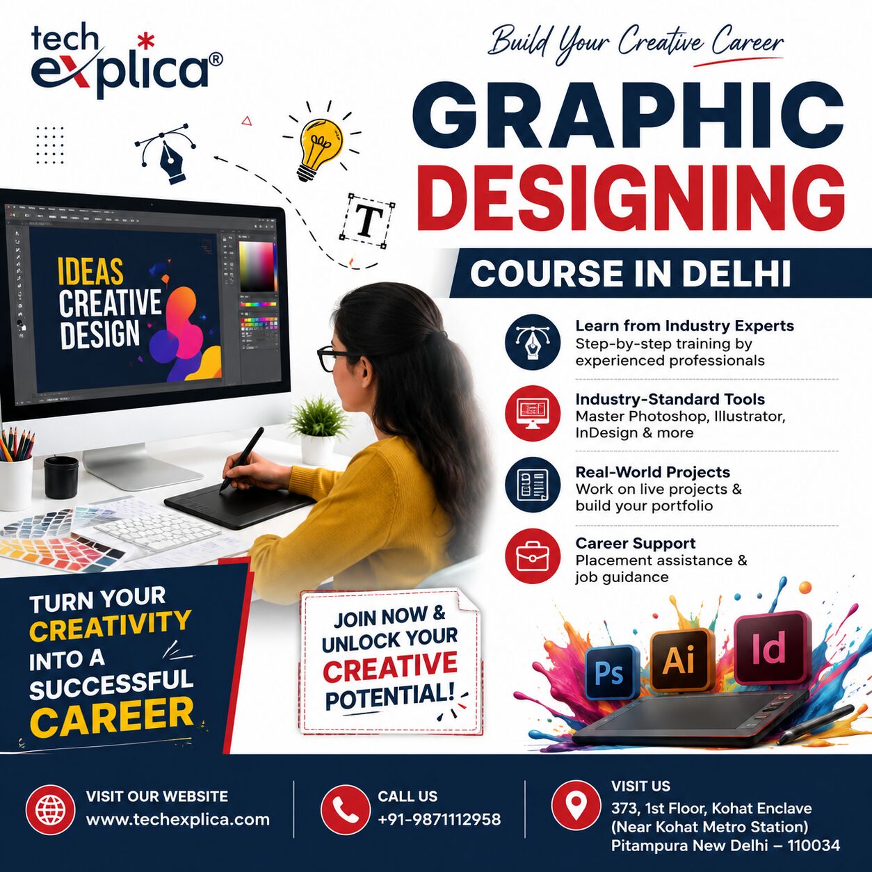 Rohini, Lessons Offered, Graphic Designing Course In Delhi