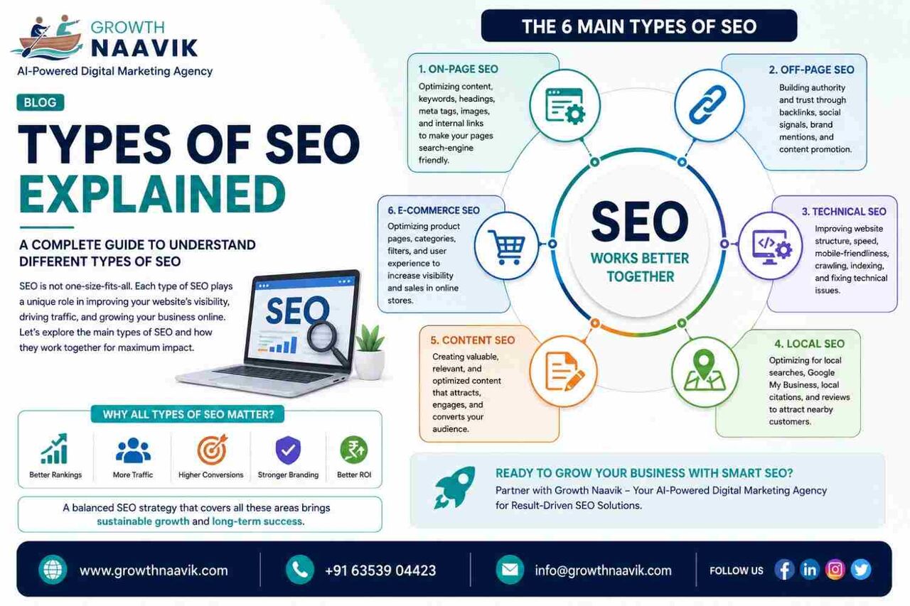 Mumbai, Business, Types Of SEO Explained For Better Search Visibility - Growth Naavik