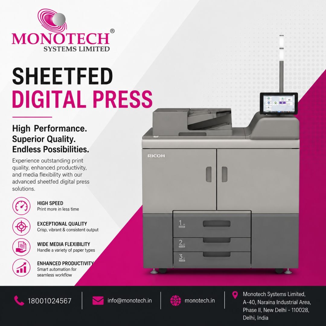 New Delhi, Industrial Machinery, Sheetfed Digital Press With Efficient Digital Printing | Monotech