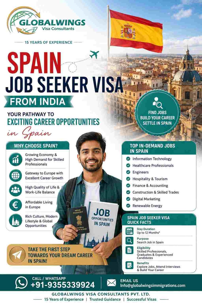 New Delhi, Counseling, Spain Job Opportunities For Indians 2026 &ndash; Apply For Job Seeker Visa With Expert Support