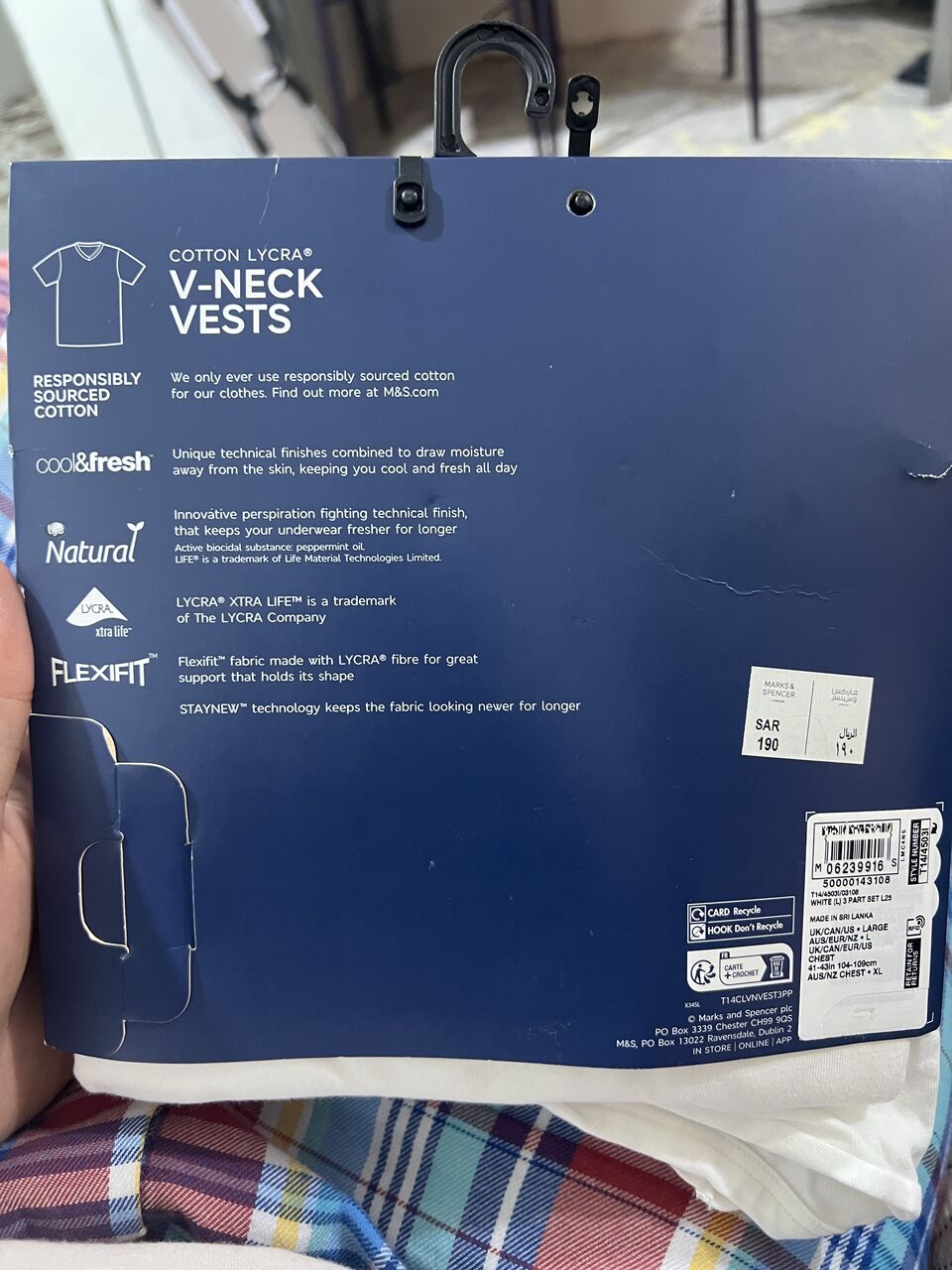 Al Wizarat, Clothing & Accessories, SAR 100,  Marks And Spencer Men&rsquo;s V Neck Vests 3pack Brand New
