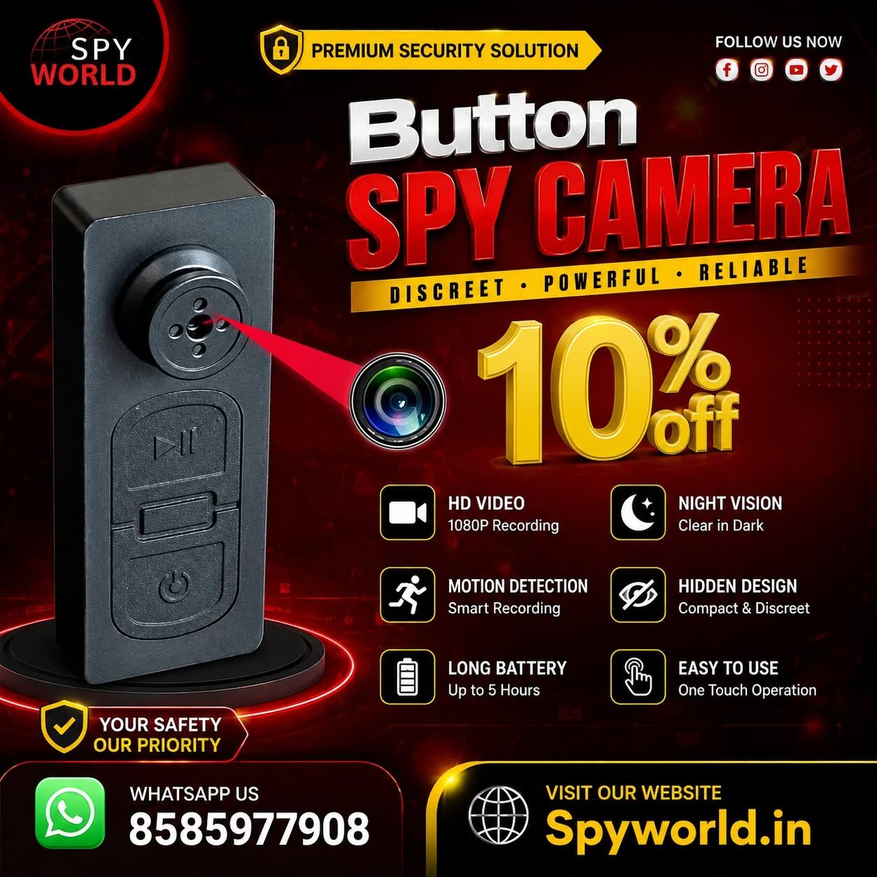 Gurugram, Electronics, INR 1299,  Spy Camera Shop In Gurugram Haryana At Spy World