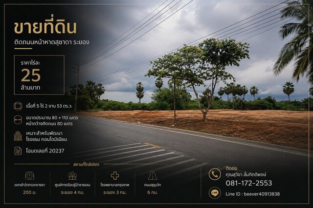 Bangkok, Real Estate For Sale, THB 140812500,  6 BR,  2253 Sq. Feet,  ขาย ที่ดิน ติดถนนหน้าหาดสุชาดา ระ