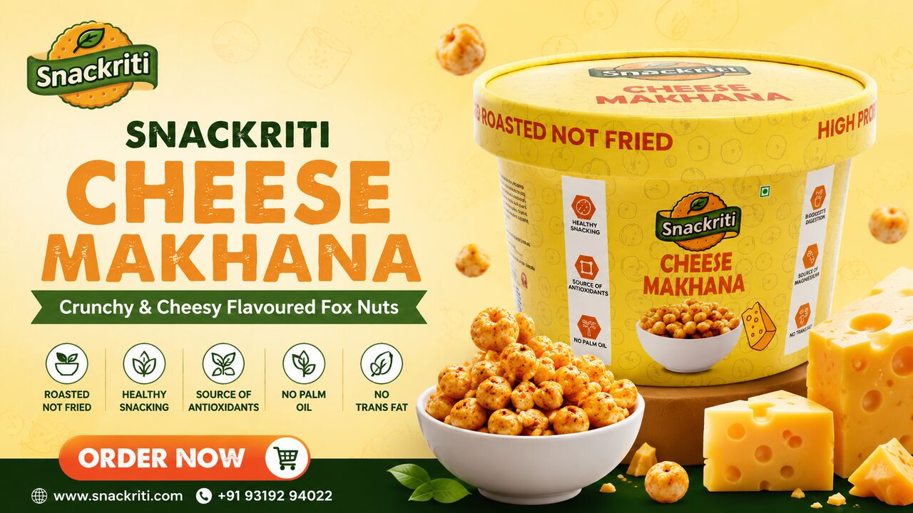 Noida, Business Partners, Snackriti Cheese Makhana &ndash; Crunchy & Cheesy Flavoured Fox Nuts