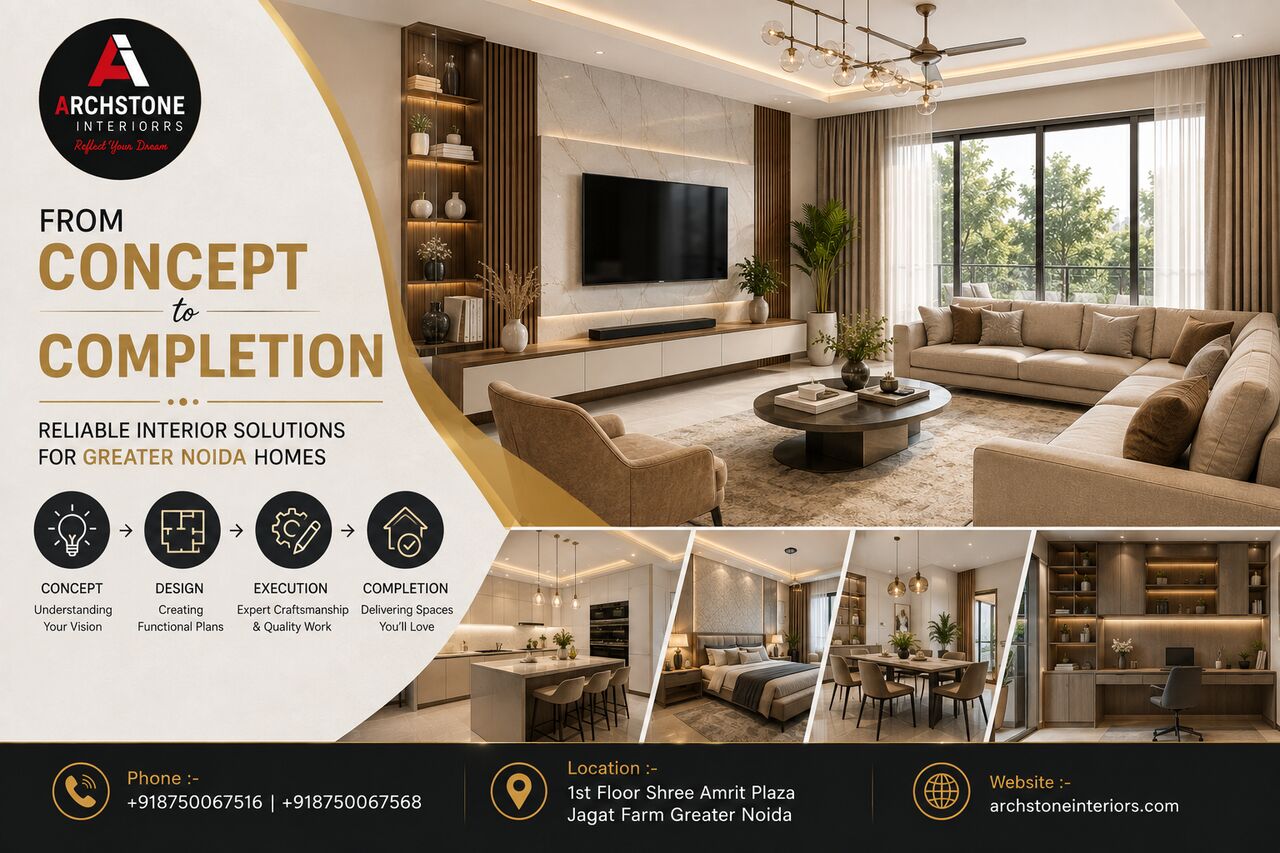 Greater Noida, Interior Design, From Concept To Completion: Reliable Interior Solutions For Greater Noida Homes