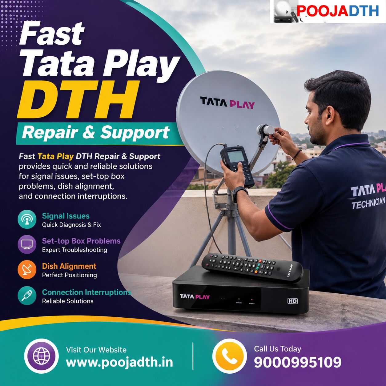 Mumbai, Television, Fast Tata Play DTH Repair & Support