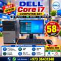 BHD 58,  Special Offer DELL Core I7 Computer Set DELL HD Wide Monitor 8GB Ram 256 GB SSD Win 11 Pro