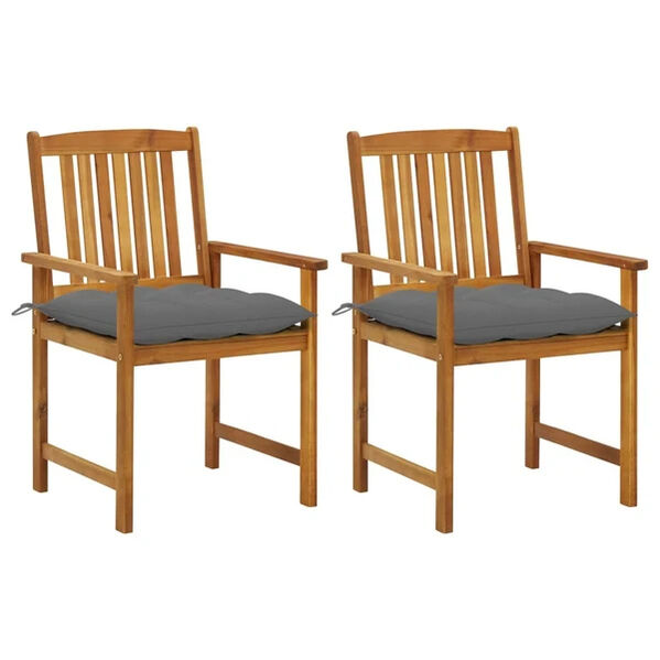 New York, Furniture, USD 216,  Patio Chairs With Cushions | 2-Piece Acacia Wood Set